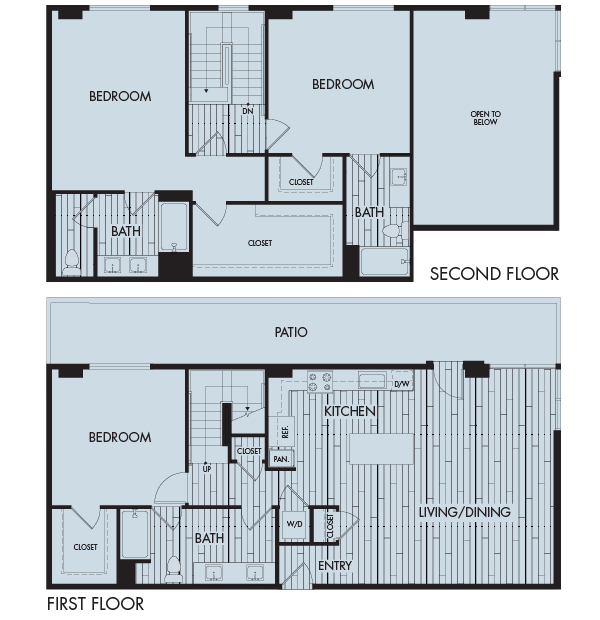 Floor plan for 3 beds, 3 baths, 1949 sqft